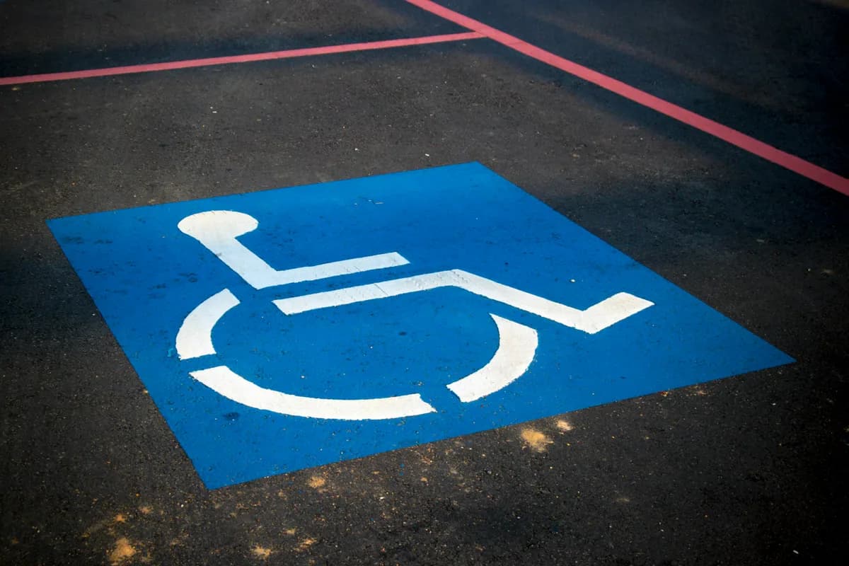 The accessible entrance to the building